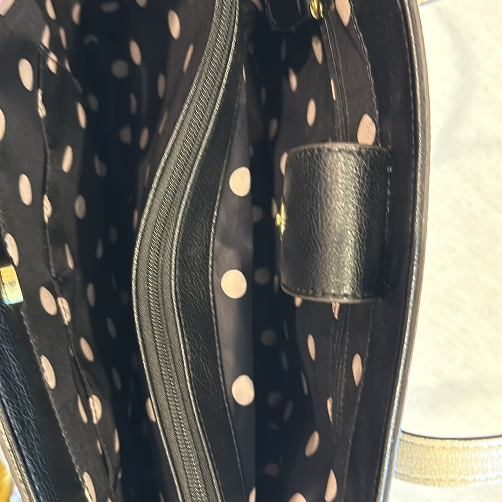 Anne Klein Black and White Leather Tote - Picture 4 of 5